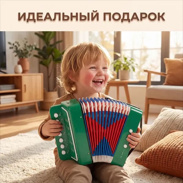 Детский аккордеон для начинающих, обучающая портативная музыкальная игрушка 7 клавиш, безопасный материал.