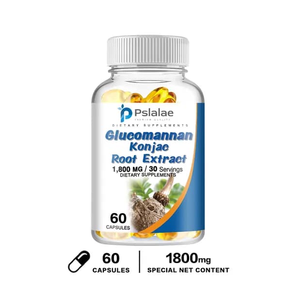 Биологически активная добавка Pslalae Konjac Glucomannan: помогает контролировать аппетит, улучшает пищеварение и способствует снижению веса.