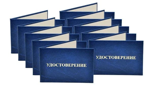 Удостоверение синее. С оттиском "УДОСТОВЕРЕНИЕ". Без форзацев. 10шт