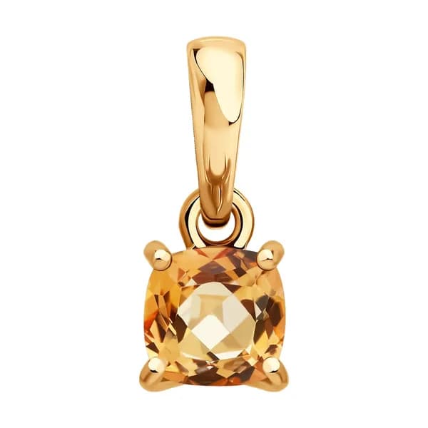 Золотая подвеска DIAMANT-ONLINE с топазом 585 пробы