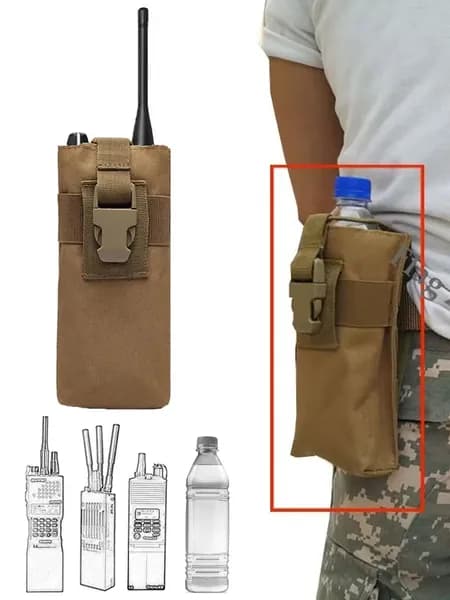 Тактический MOLLE-подсумок для радиостанции / бутылки