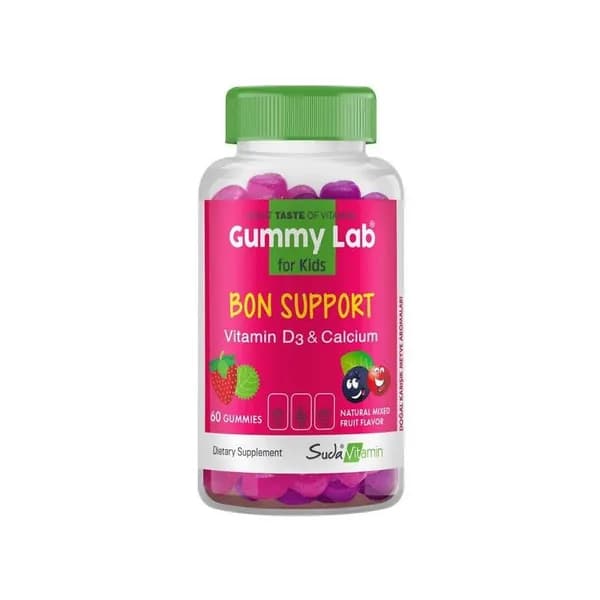 Gummy Lab Bon Support втамн D3 Кальцый 60 Gummies / са змяшаным фруктовым густам