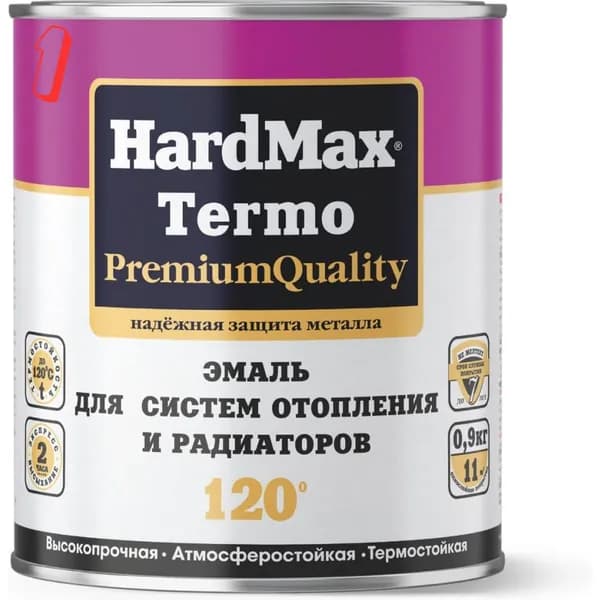 Эмаль для систем отопления и радиаторов TERMO белоснежная, банка 0,9 кг 4690417070121, (набор из 1 шт)