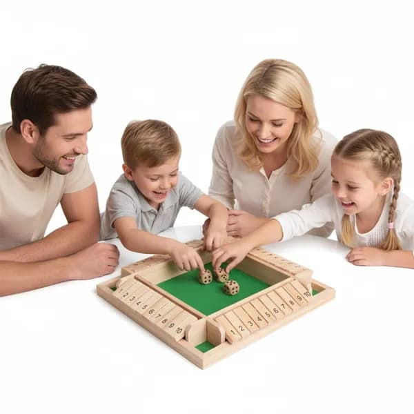 Настольная игра Shut The Box из дерева, зелёная, 230 230 мм