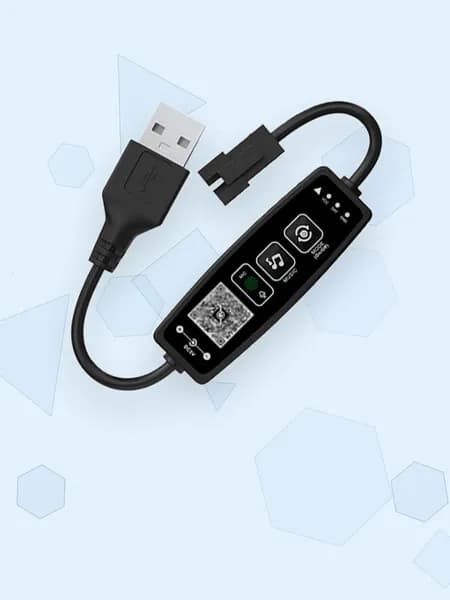 USB / DC12-24V Контроллер RGBIC для светодиодных лент, USB-порт - С пуговицами