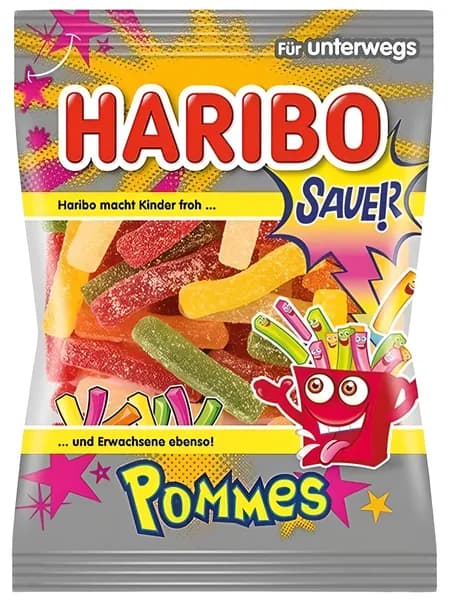 Мармелад жевательный Haribo Pommes/ Харибо Кислый Картофель Фри, 100 гр. (Германия)