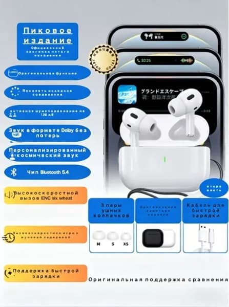 Наушники беспроводные с микрофоном Hoco EQ1, Bluetooth, USB Type-C, белый