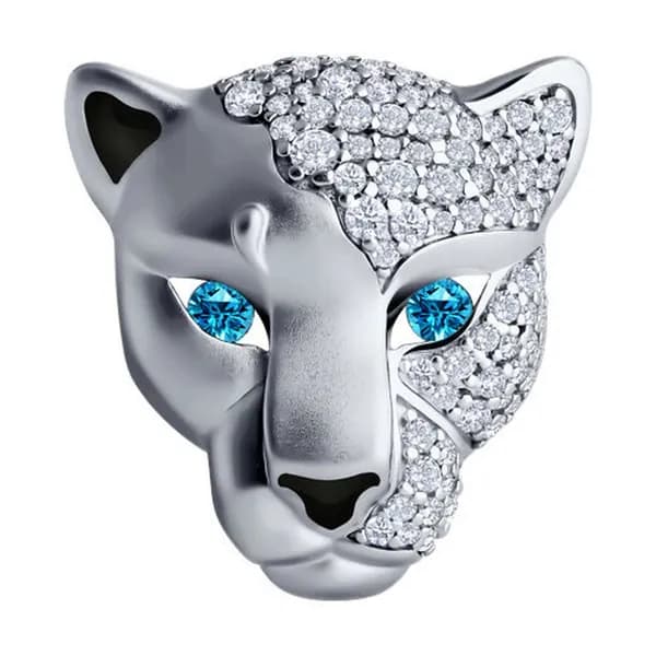 Серебряная брошь DIAMANT-ONLINE с фианитом 925 пробы
