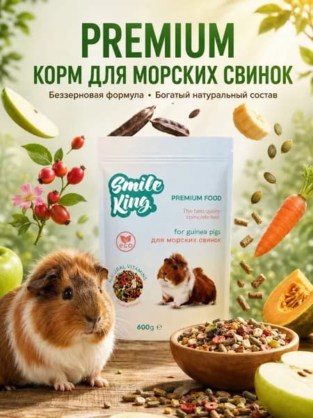 Корм для морской свинки, Smile King премиум, 600 г