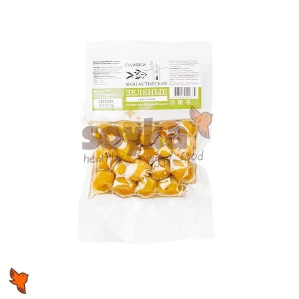 Оливки монастырские зеленые с косточкой Оливатека , 120г