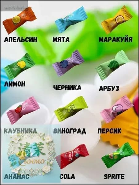 Освежающие конфеты 12 вкусов 250 гр, китайский бестселлер