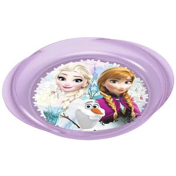 Тарелка детская Stor пластиковая с ручками, Холодное сердце Цветы (86826)