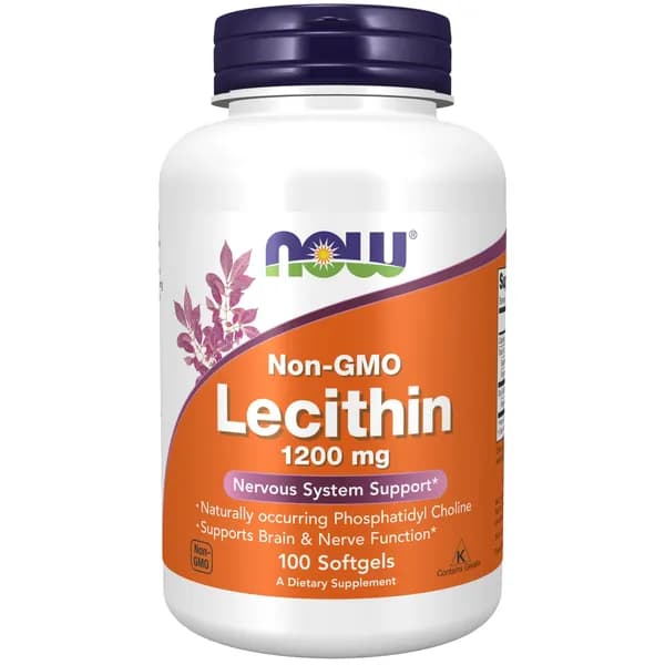 Лецитин Lecithin Non-GMO без генномодифицированных компонентов 1200 мг Now Foods, растительные капсулы для взрослой аудитории всех возрастов, 100 штук