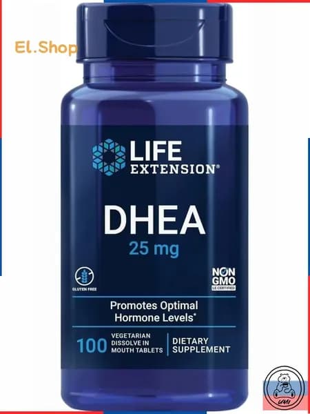 Life Extension DHEA 25 мг без ГМО, без глютена, вегетарианский 100 капсул