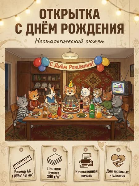 Авторская открытка "С Днём Рождения"