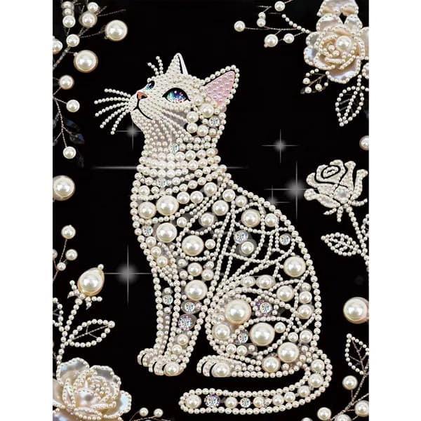 DIY-картина из бисера с котом, холст 30 40 см, без рамки