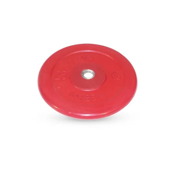 Диск обрезиненный MB Barbell d 26 мм цветной 25,0 кг (красный)