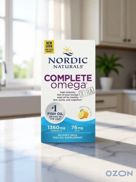 Nordic Naturals, Complete Omega Xtra, со вкусом лимона, 1360 мг, 60 капсул (680 мг в 1 капсуле)