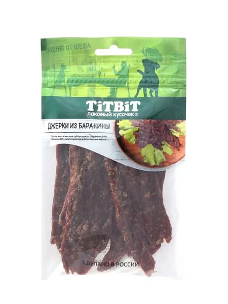 Джерки из баранины TiTBiT Лакомый кусочек, лакомство для собак, 70г