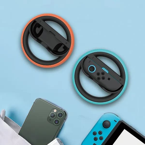 Руль для контроллеров Nintendo Switch 2, круглый, с противоскользящими вставками, комплект из двух штук