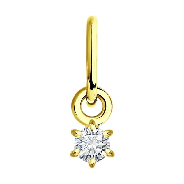 Diamant, Подвеска (кулон) из желтого золота с бриллиантом, 53-230-02164-1, декоративные, 585 проба