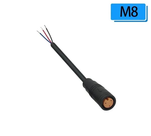 Разъём JULET M8 3PIN F, мама, с кабелем 24 см для электросамокатов и электровелосипедов