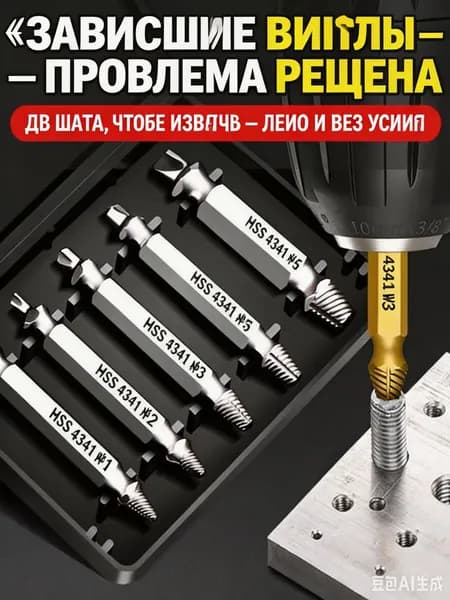 Инструмент для извлечения сломанных винтов и саморезов