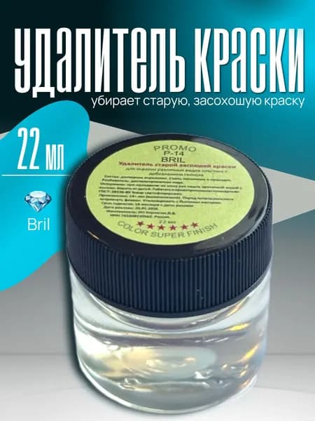 Удалитель старой засохшей краски, Bril, для моделей, миниатюр (22 мл), DEL-22