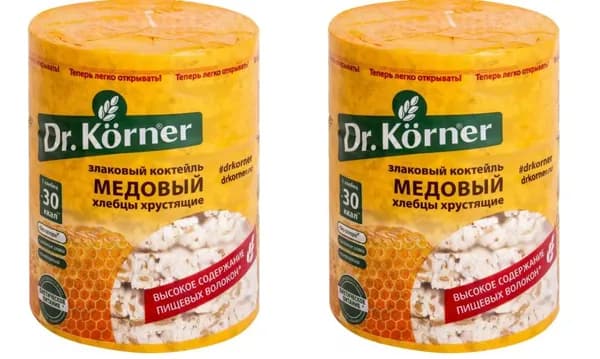 Dr. Korner Хлебцы Злаковый коктейль, Медовый, 100 гр, 2 уп
