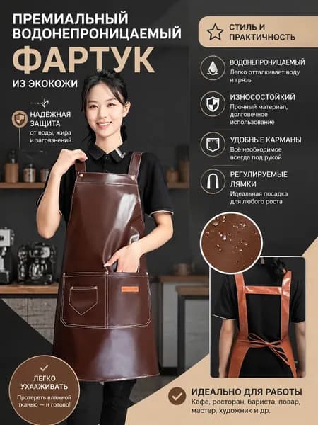 Кожаный фартук премиум прочный, влагостойкий и универсальный!