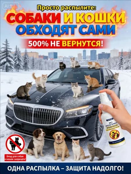 Средство для удаления кошачьих меток и запаха мочи на улице. Антигадин спрей для защиты забора, стен, сада от котов.