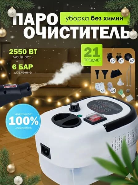 Пароочиститель профессиональный, мощный с насадками для уборки дома