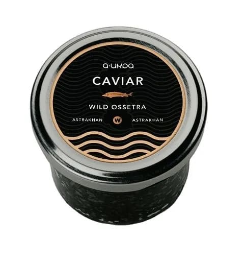 Черная осетровая икра "Дикий осётр", 100 г, стеклянная банка