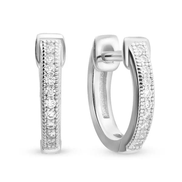 Серьги женские с цирконами серебро 925 пробы 585GOLD