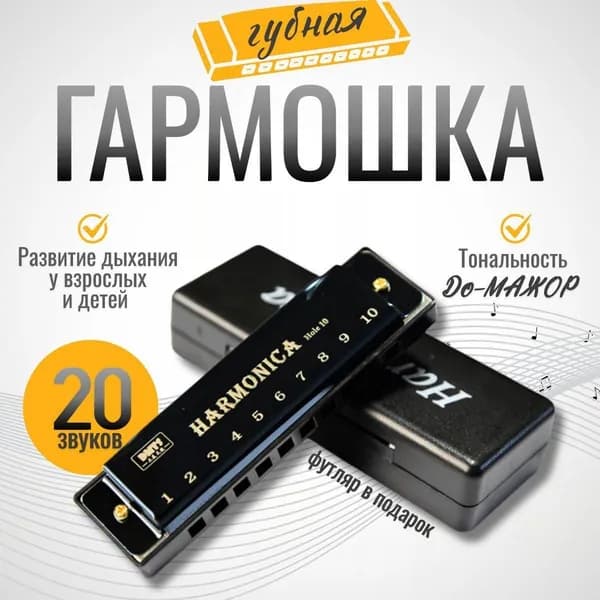 Губная гармошка диатоническая(черный)