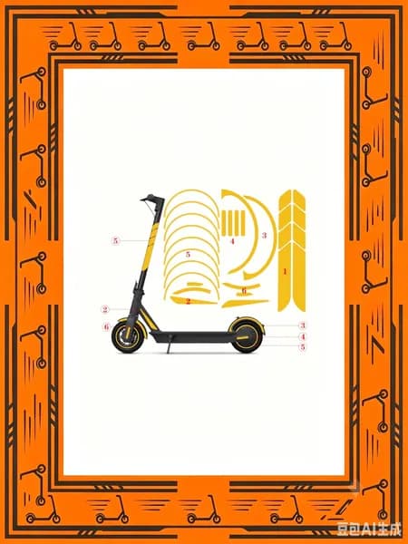 Электрический скутер Body Reflective Stickers, PVC, 25*15*1 см, Красный, Жёлтый, Серебристый, 80 г