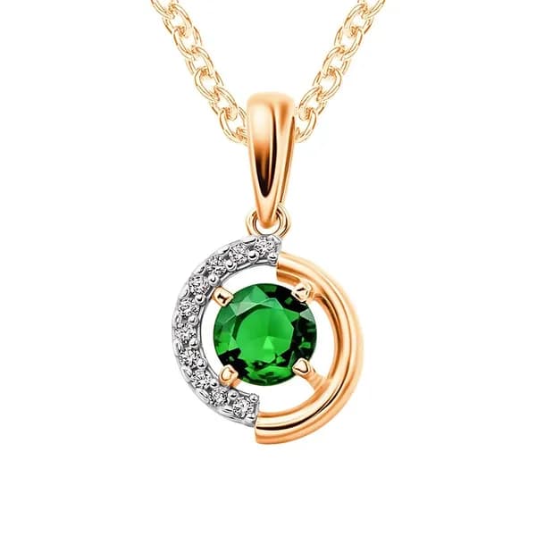 Подвеска на шею с фианитами серебро 925 пробы 585GOLD