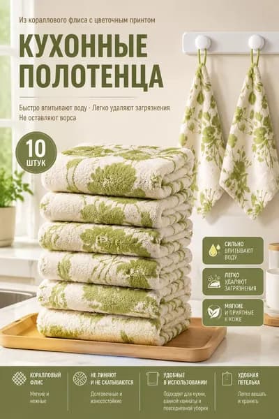 Полотенце кухонное, 25x25, 10шт