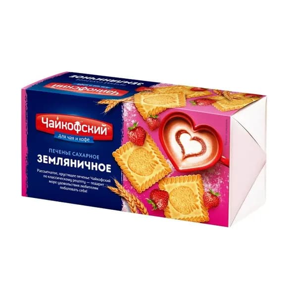 Чайкофский Печенье сахарное Земляничное, 100 г