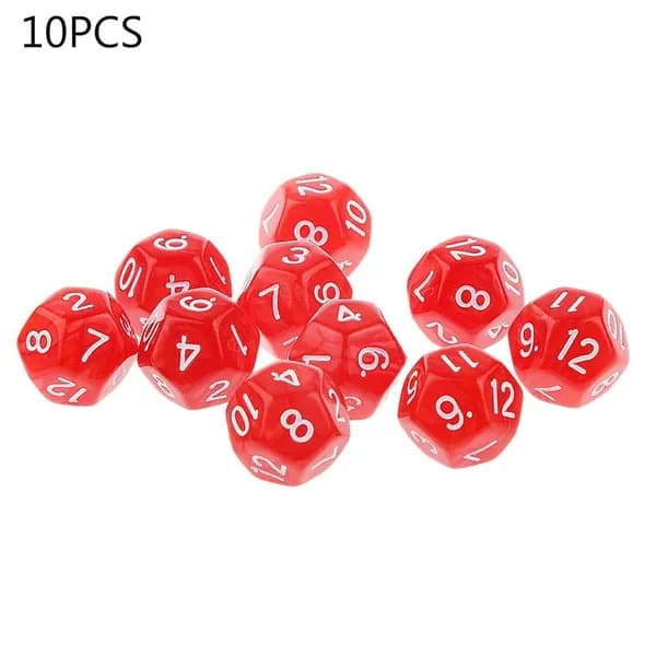 Акриловые 12-гранные игральные кости (10 шт.), R