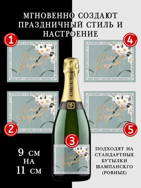 Наклейки на бутылки шампанского