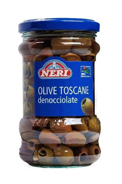 Оливки NERI Тосканские без косточки /стекло/ 290/140г