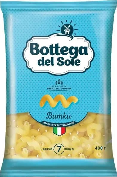 Итальянские макароны "Витки" из твёрдых сортов пшеницы, Bottega del Sole, 400 г