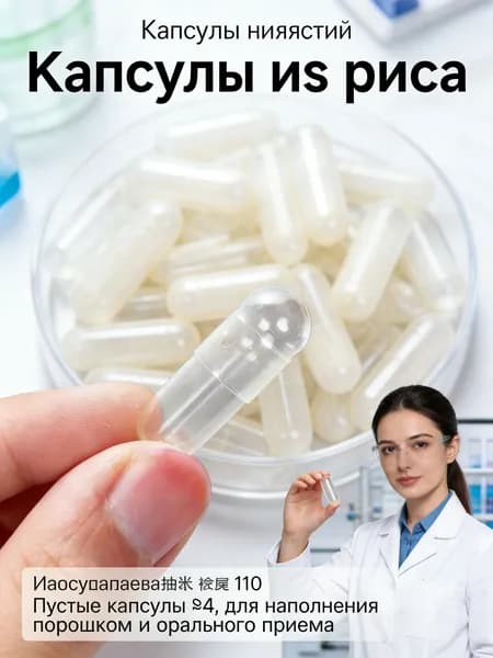 Капсулы для трав / пустые №4 110 штук съедобные рисовые оболочки