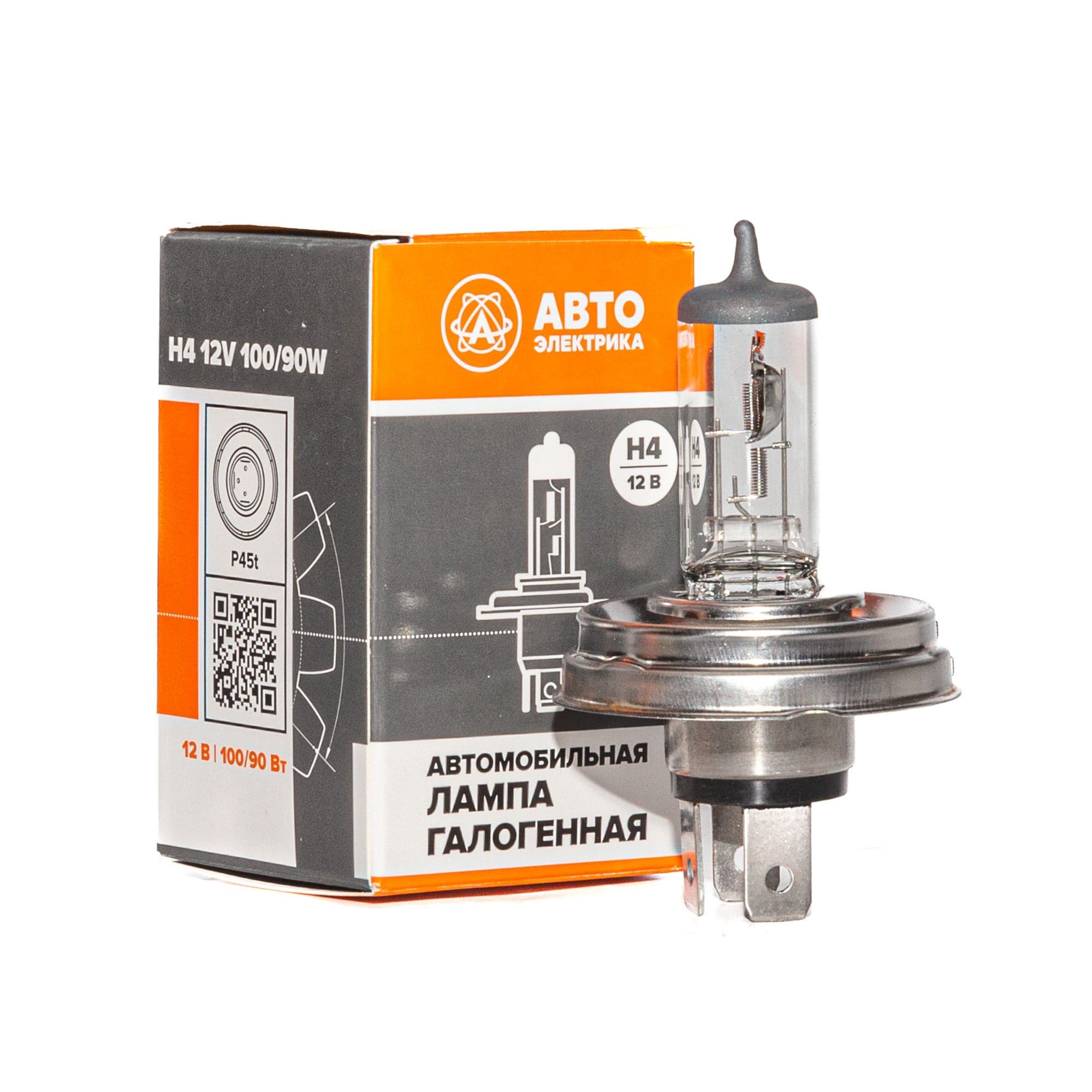 Автолампа галогенная H4 12 В 100/90 Вт P45t H4 12-100/90 P45t