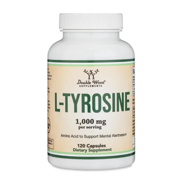 L-тирозин 1,000mg на порцию, 120 вегетарианских капсул (L тирозин дополнение)