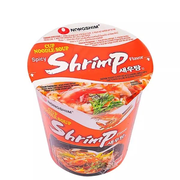 Лапша быстрого приготовления со вкусом креветок острая, Nongshim, 67 г