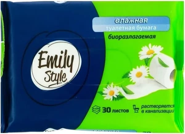 Emily Style - Влажная туалетная бумага растворяющаяся 30 шт