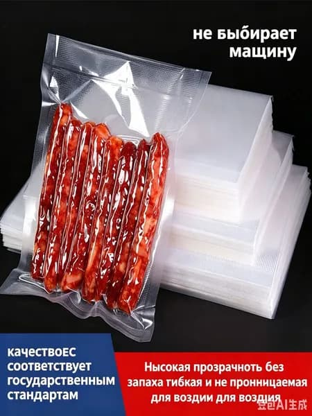Пакеты для вакууматора рифленые для продуктов 17х25 см 50шт