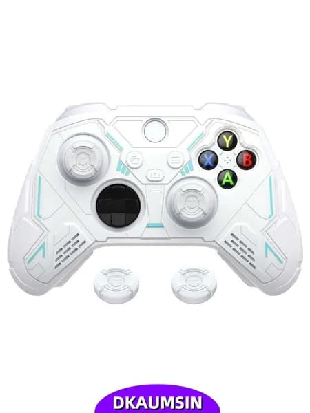 PlayVital Силиконовый чехол Stellar Mecha для контроллера Xbox Series X/S, антискользящий с накладками на стики, белый/серый